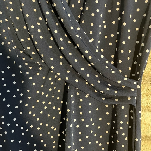 DKNY Black/White Polka Dots Faux Wrap - Picture 4 of 5